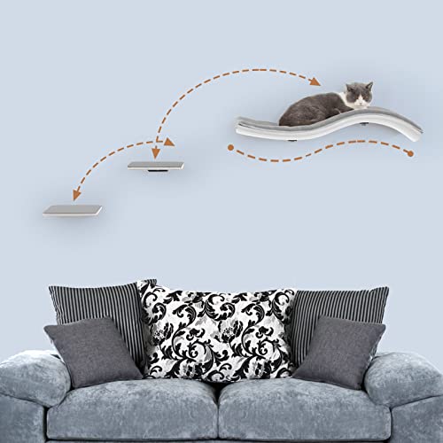 Curved Cat Wall Shelf with Hammock