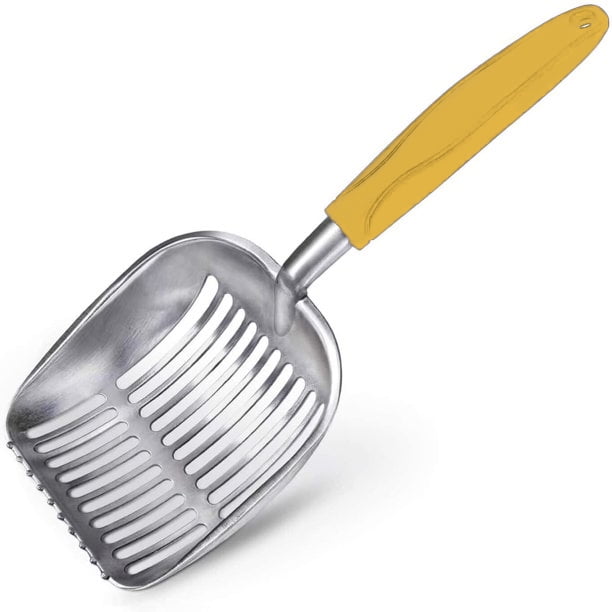 Jumbo Metal Cat Litter Scoop, Deep Shovel, Yellow