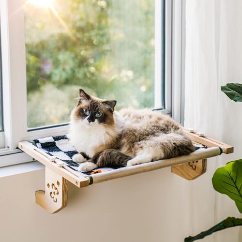 Cat Window Perch with Wooden Frame (M-22"x14.5")