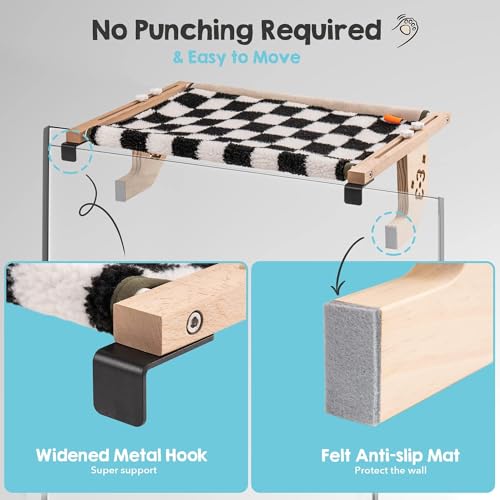 Cat Window Perch with Wooden Frame (M-22"x14.5")