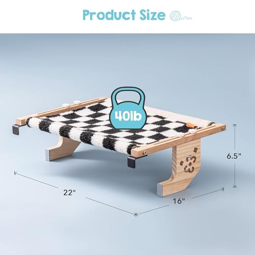 Cat Window Perch with Wooden Frame (M-22"x14.5")