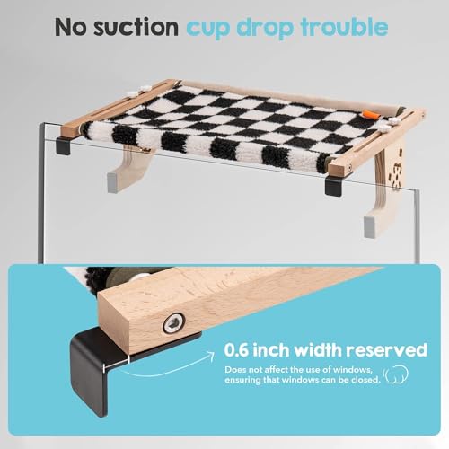 Cat Window Perch with Wooden Frame (M-22"x14.5")