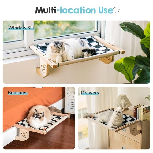 Cat Window Perch with Wooden Frame (M-22"x14.5")