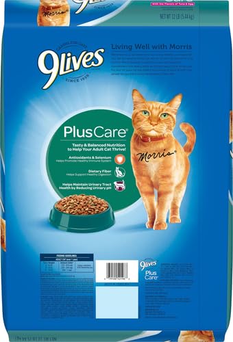 9Lives Plus Care Dry Cat Food, 12 Pound Bag
