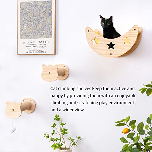 Wall-mounted Cat Climbing Hammock with Scratching Post