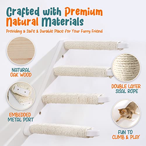 Wooden Cat Wall Shelves with Stairs