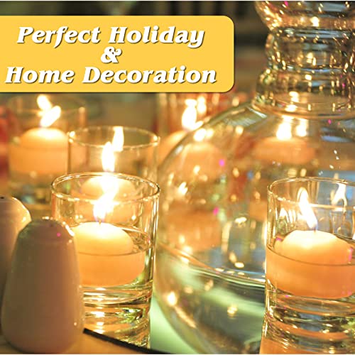 72 Pack 3 Inch Floating Candles for Centerpieces, 3 Inch Long Lasting Small Unscented White Floating Candle for Wedding, Birthday, Holiday & Home Decoration