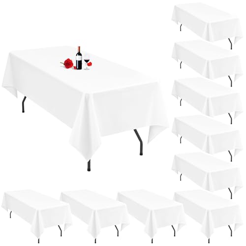 10 Pack White Tablecloth 60x126 Inch for Events