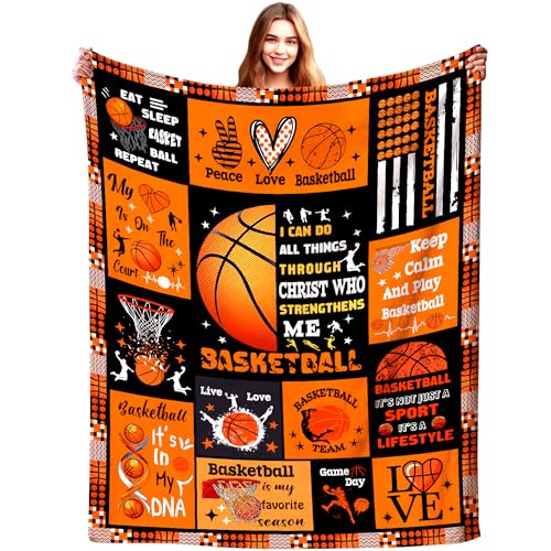 Sport Basketball Blanket Gifts for Boys Girls Women Men Basketball Lovers,Flannel Basketball Blankets and Throws for Bed Bedding Sofa Outdoor All Season 50"x40"