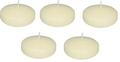 D'light Online Large 3 Inch Ivory Floating Candles Bulk Pack for Events, Centerpieces, Spa, Pool, Home Decor, for Cylinder Vases, Special Occasions and Holiday Decor - (Ivory, Set of 36)