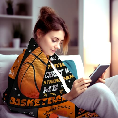 Sport Basketball Blanket Gifts for Boys Girls Women Men Basketball Lovers,Flannel Basketball Blankets and Throws for Bed Bedding Sofa Outdoor All Season 50"x40"