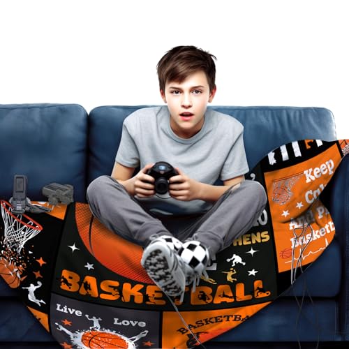 Sport Basketball Blanket Gifts for Boys Girls Women Men Basketball Lovers,Flannel Basketball Blankets and Throws for Bed Bedding Sofa Outdoor All Season 50"x40"