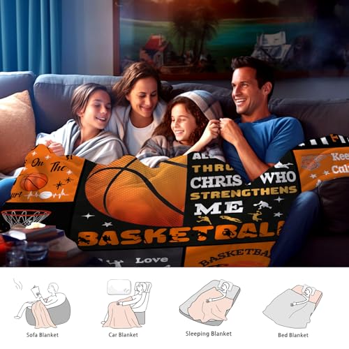 Sport Basketball Blanket Gifts for Boys Girls Women Men Basketball Lovers,Flannel Basketball Blankets and Throws for Bed Bedding Sofa Outdoor All Season 50"x40"