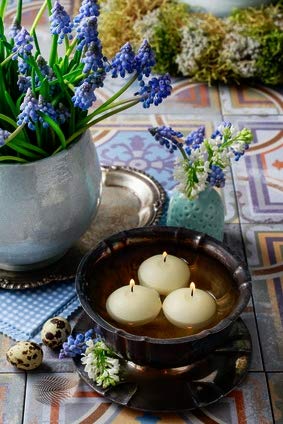 D'light Online Large 3 Inch Ivory Floating Candles Bulk Pack for Events, Centerpieces, Spa, Pool, Home Decor, for Cylinder Vases, Special Occasions and Holiday Decor - (Ivory, Set of 36)