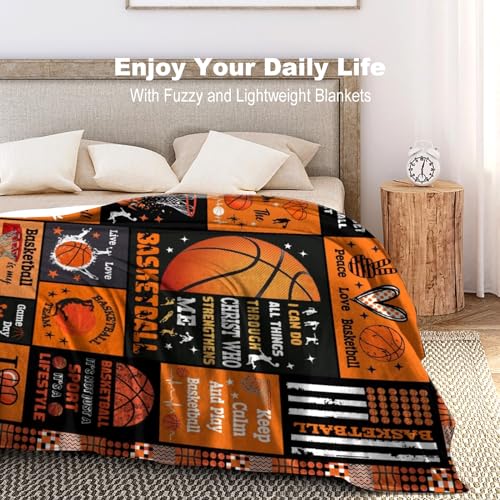 Sport Basketball Blanket Gifts for Boys Girls Women Men Basketball Lovers,Flannel Basketball Blankets and Throws for Bed Bedding Sofa Outdoor All Season 50"x40"