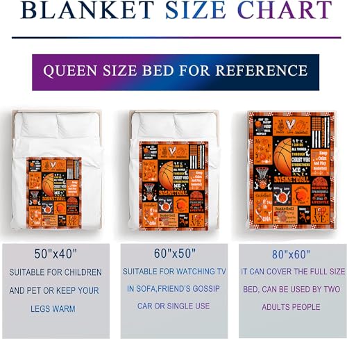 Sport Basketball Blanket Gifts for Boys Girls Women Men Basketball Lovers,Flannel Basketball Blankets and Throws for Bed Bedding Sofa Outdoor All Season 50"x40"