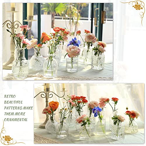 Vintage Clear Glass Bud Vase Set of 22