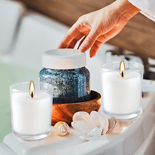 48 White Votive Candles in Clear Glass - Wedding, Event, Garden Gift