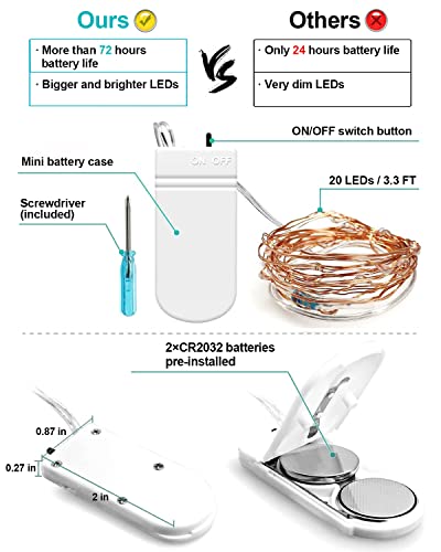 20 Pack Battery Operated Fairy Lights Wedding Decor