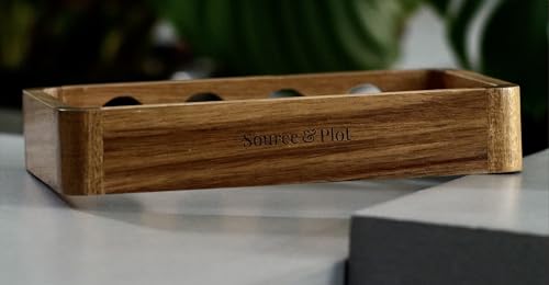 Source & Plot - Plant Propagation Station - Acacia Wood Stand 4 Glass Test Tube Hydroponic Tabletop Rooting Terrarium Planter Rack Home and Office Decor - Gift for Plant Lovers