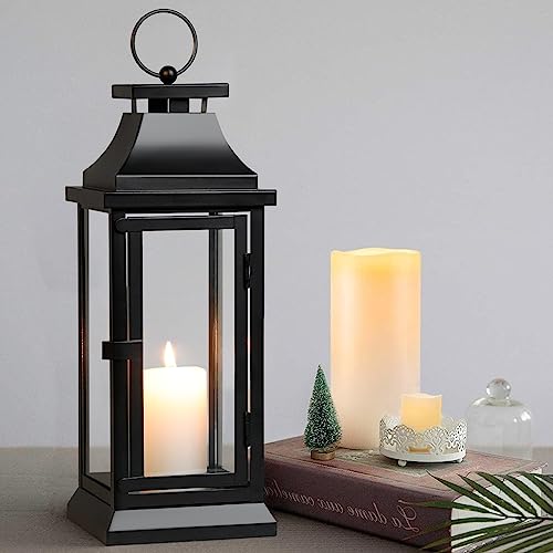 Black Decorative Hurricane Lantern for Home, Parties, Events