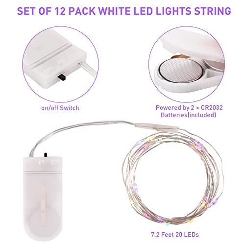 12 Pack Waterproof Fairy Lights for Weddings and Events