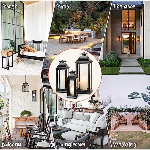 Black Decorative Hurricane Lantern for Home, Parties, Events