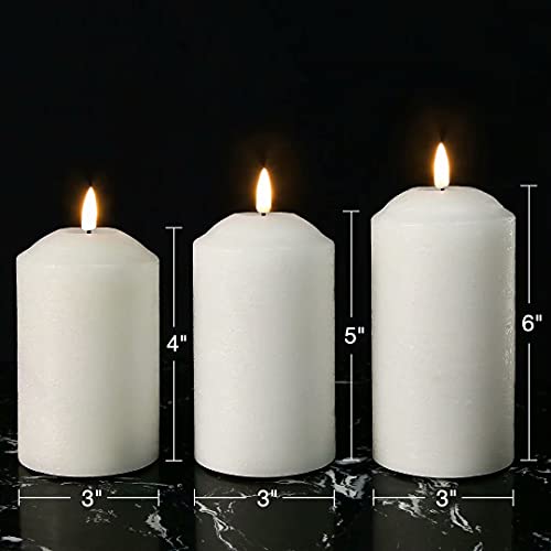 White wax LED candles with remote, set of 3
