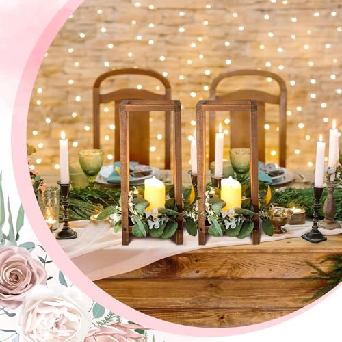 10 Pcs Wooden Candle Lantern Wedding Centerpiece Decor