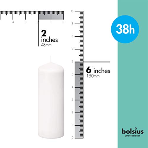 Set of 20 White Pillar Candles - Perfect for Events