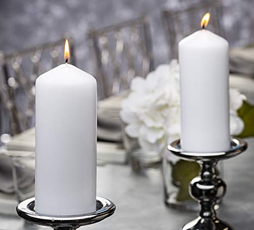 Set of 20 White Pillar Candles - Perfect for Events