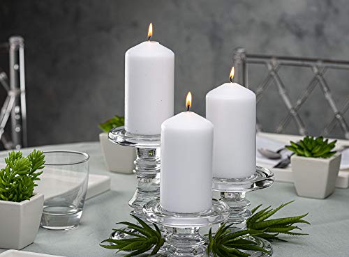 Set of 20 White Pillar Candles - Perfect for Events