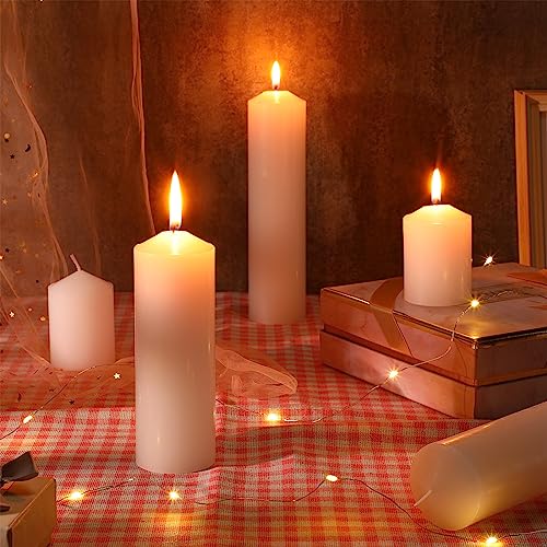 36pcs White Pillar Candles Set for Wedding, Event