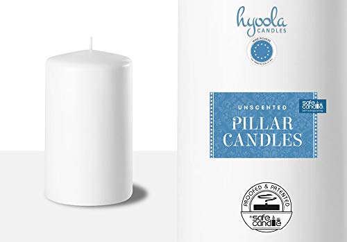 24 Pack White Pillar Candles - European-Made Unscented