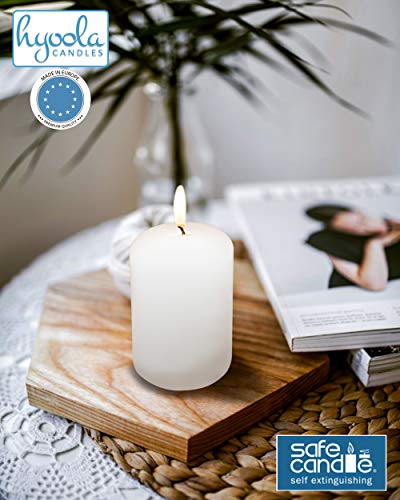 24 Pack White Pillar Candles - European-Made Unscented