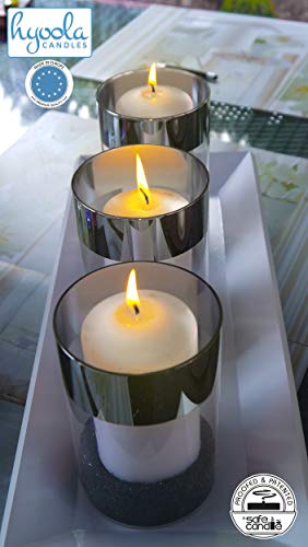 24 Pack White Pillar Candles - European-Made Unscented