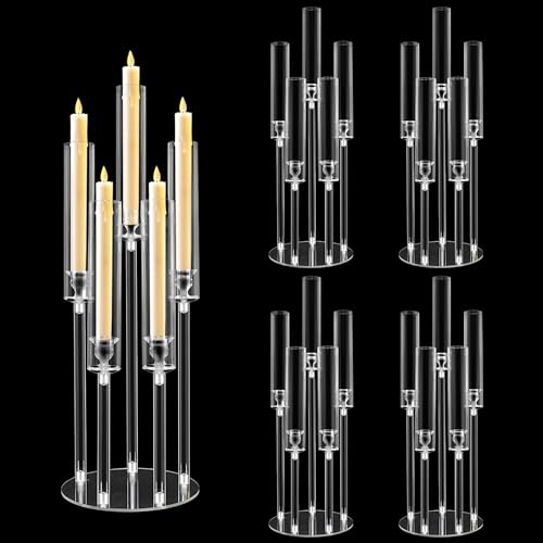 4PCS Acrylic Candelabras Centerpieces for Wedding Party Decor