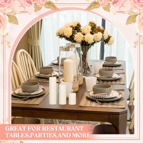 48 Pcs Assorted Ivory Pillar Candle Set