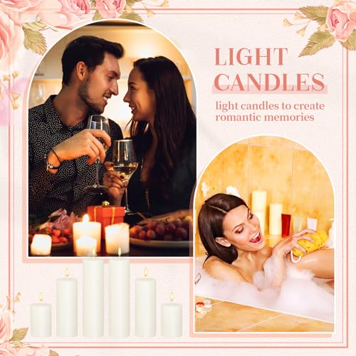 48 Pcs Assorted Ivory Pillar Candle Set