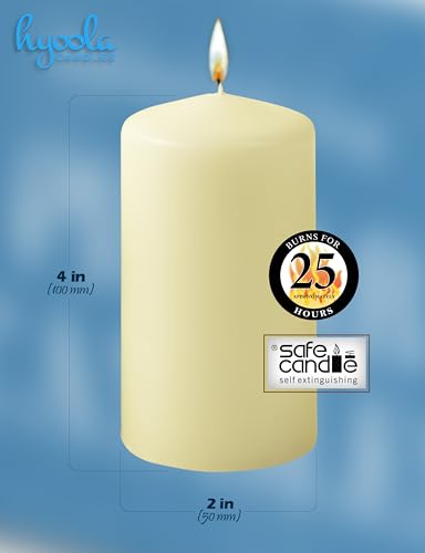 24 Pack Ivory Pillar Candles - European Made