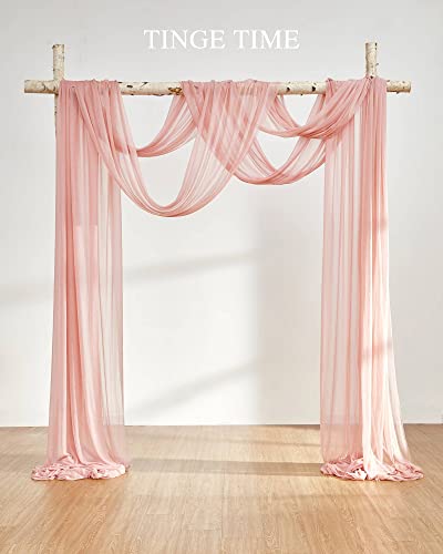 32.8Ft Sheer Wedding Arch Draping Fabric, 2 Panels