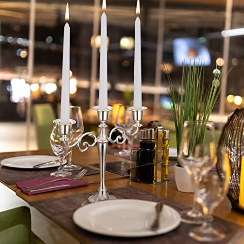 24 White 10 inch Taper Candles, Long Burning