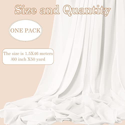 White Chiffon Wedding Arch Draping Fabric - 50 Yards