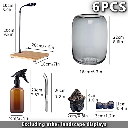 SARUFO Glass Plant Terrarium 6.3"X8.6" Inches Succulent Air Planter Fern Moss Micro-Landscape Vase for Home Garden Office Tabletop Decoration Container with Lid Indoor Wardian Copyright Patent