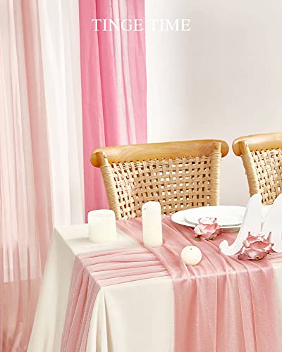 32.8Ft Sheer Wedding Arch Draping Fabric, 2 Panels