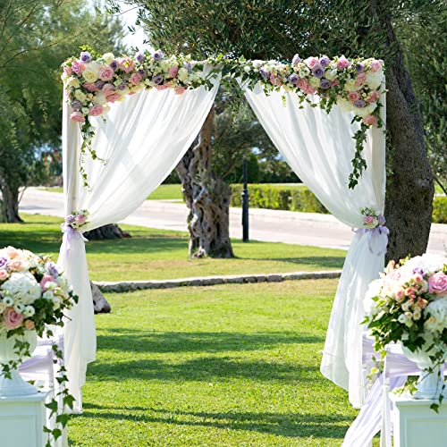 White Chiffon Wedding Arch Draping Fabric - 50 Yards