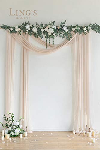 Ling's Moment 32Ft Wedding Arch Chiffon Draping