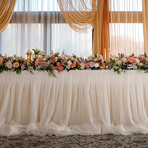 White Chiffon Wedding Arch Draping Fabric - 50 Yards