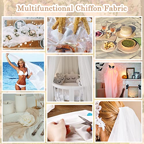 White Chiffon Wedding Arch Draping Fabric - 50 Yards