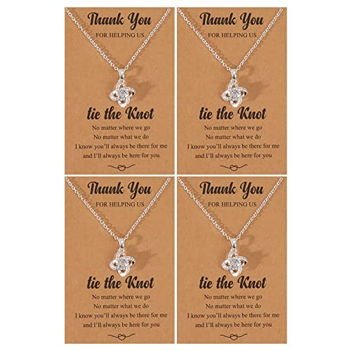 Bridesmaid Love Knot Necklaces - Set of 2-8